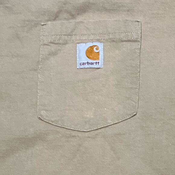 Carhartt Mens 3X Tall Tan Short Sleeve Pocket T-Shirt - Picture 6 of 7